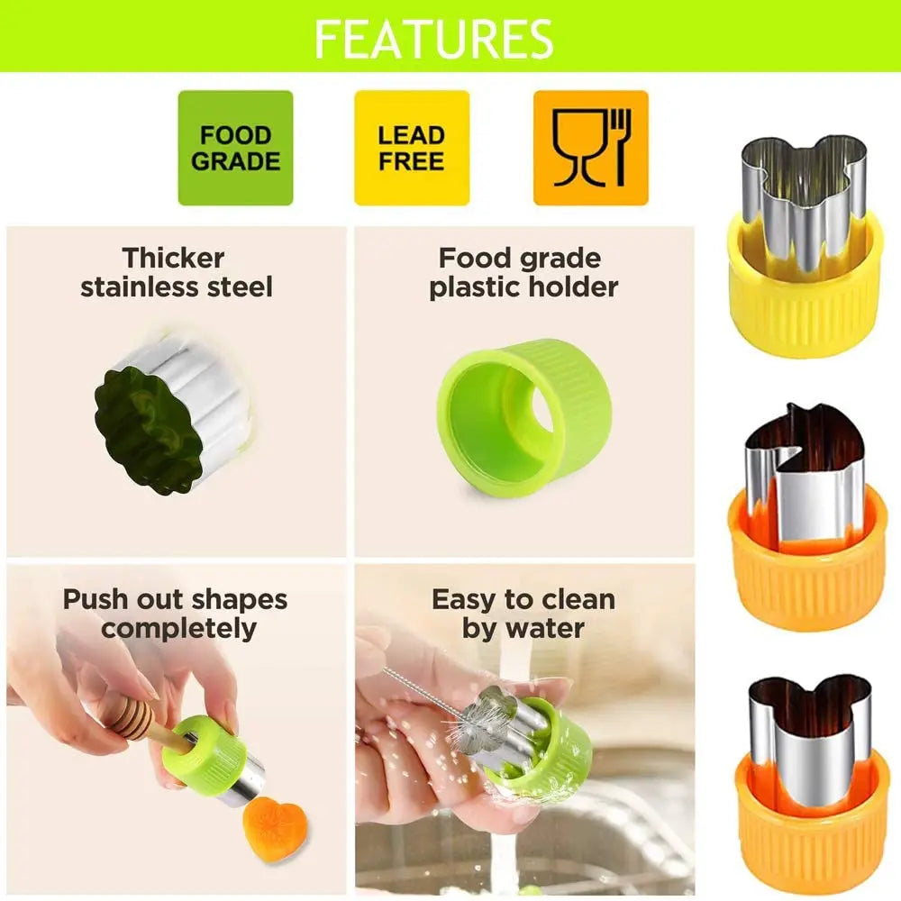Animals Mini Vegetable Fruit Cutters Shapes Set for Kids Children DIY Cute Cookie Biscuits Cutter Food Bread Stamps Maker Mold