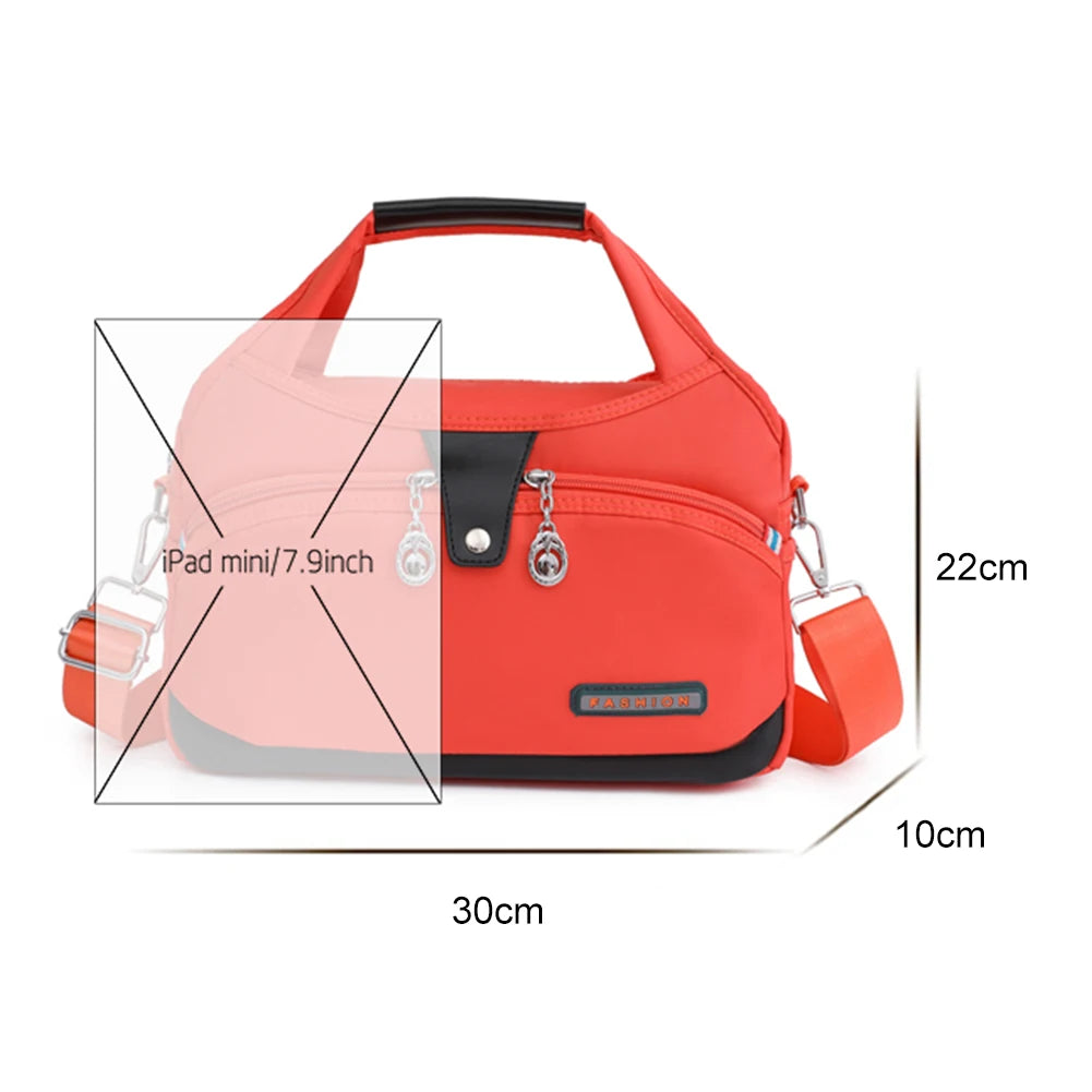 Women Shoulder Crossbody Bag Large-Capacity Oxford Cloth Sling Crossbody Bag Waterproof Anti-Theft Fashion Female Travel Shopper
