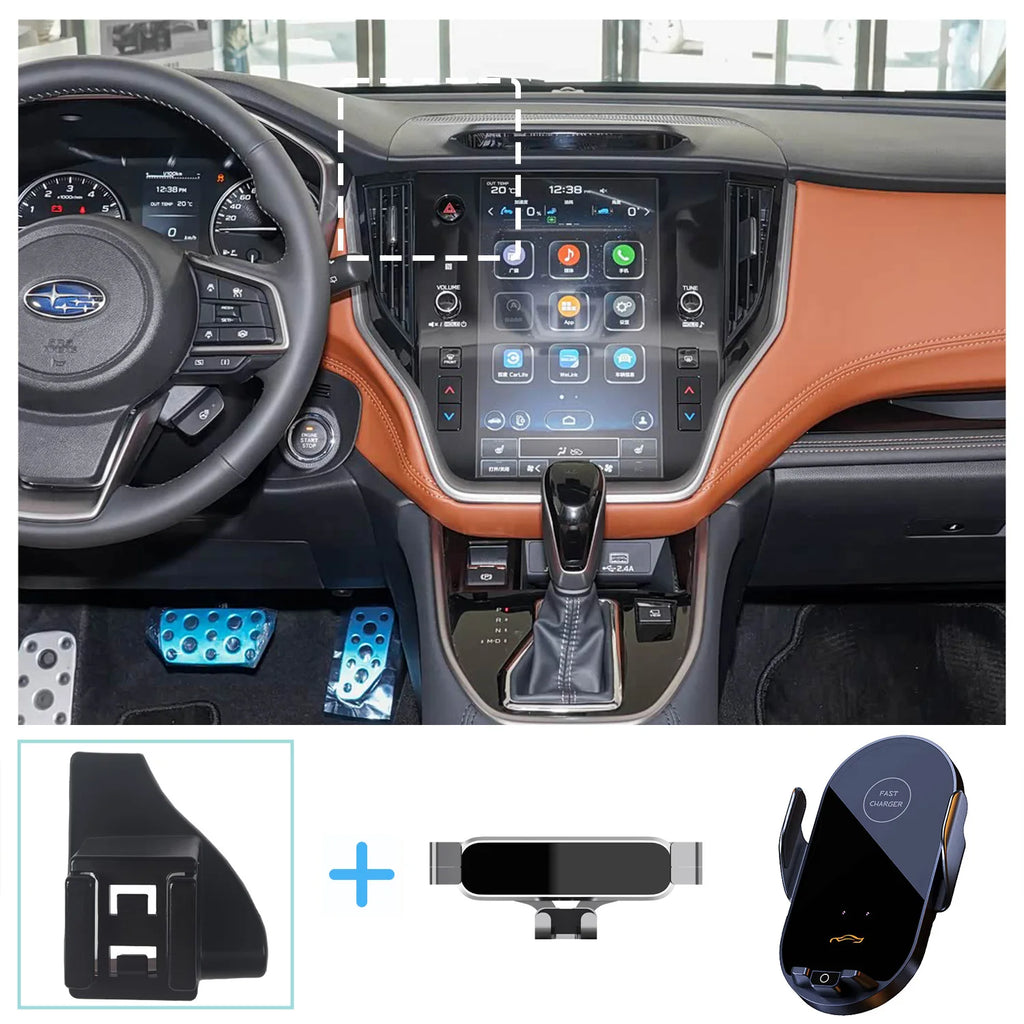 For Subaru Outback 2021 2022 2023 2024 Car Phone Holder Wireless Charging Bracket Base Gravity Stand Phone Mount Accessories