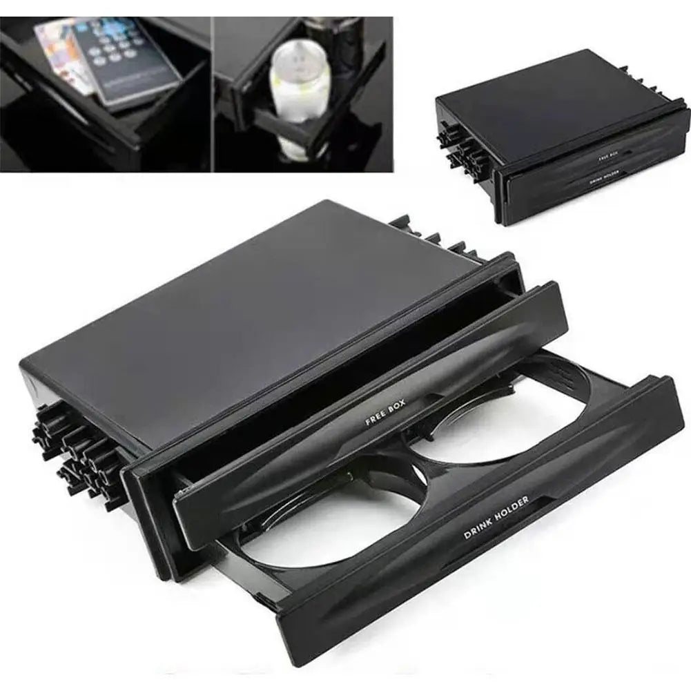Car Drinks Mounts Holders Universal 2 In 1 Car Radio Drink Cup Holder Storage Box Interior Accessories ﻿New