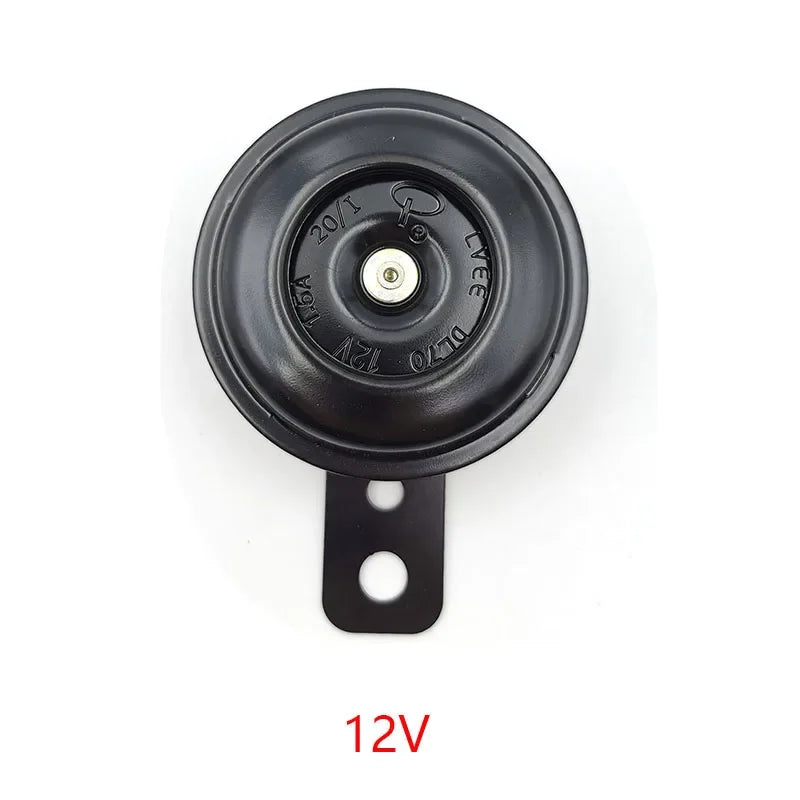 Universal Motorcycle Horn 12V 48V 60V E-Bikes Motorcycle Electric Horn Kits Waterproof Round Loud Horn Speaker