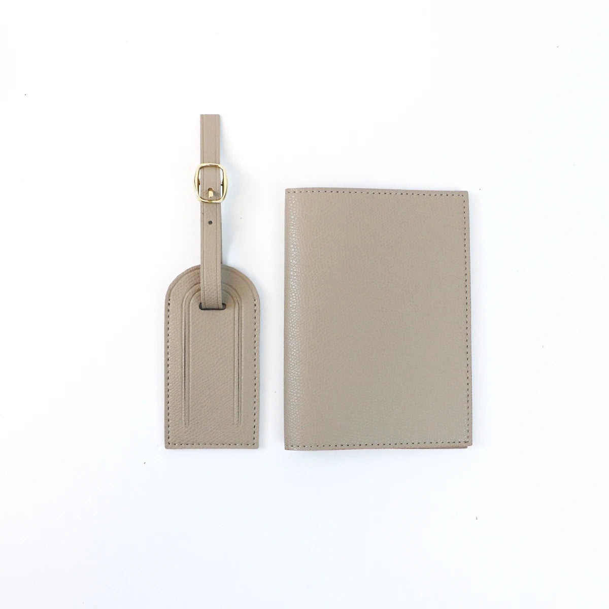 Customized letter pu leather anti-loss luggage tag + two-piece set for travel document and passport holders