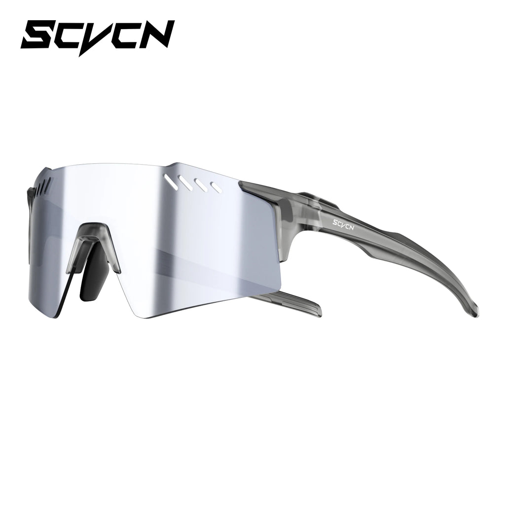 SCVCN Hiking Eyewear Fashion Rimless Cycling Glasss Outdoor Sports Running Drving Sunglasses for Men Goggles Mtb Bicycle 1 Lens