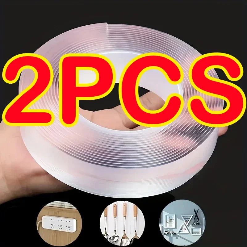 Nano Multifunctional Double Sided Adhesive Tape Waterproof Reusable Wall Stickers Transparent Strong Sticky Glue BathroomKitchen