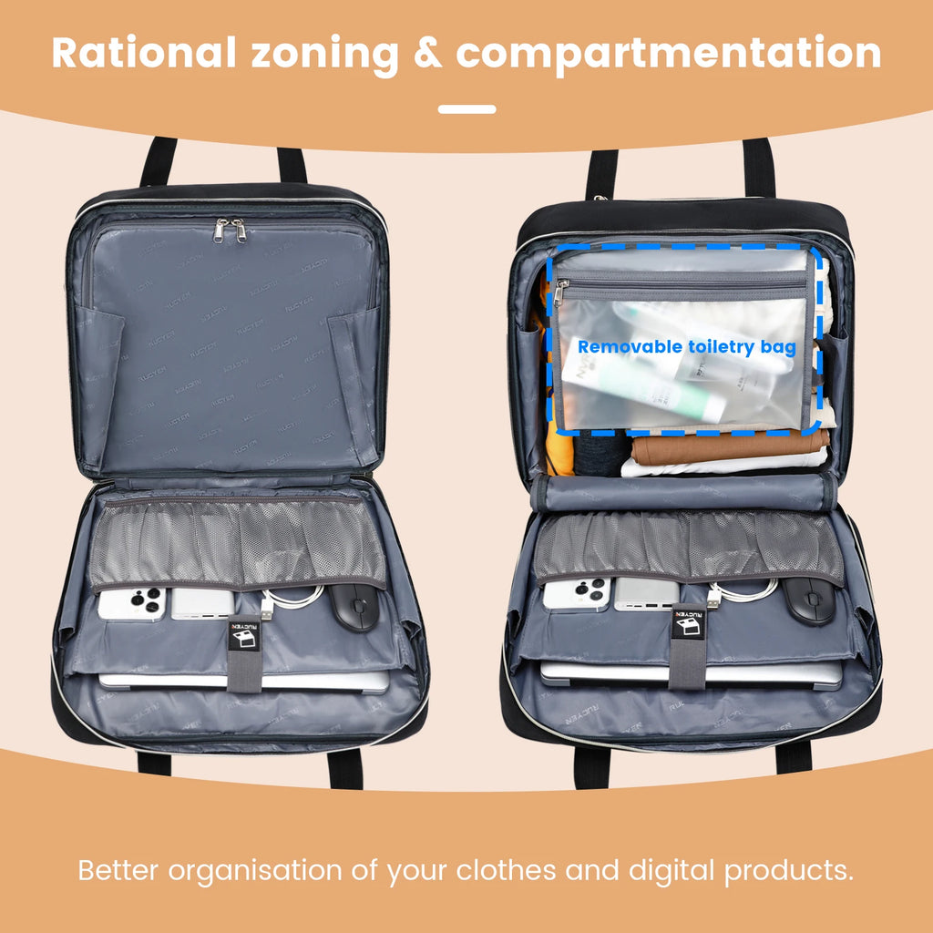 18 Inch Rolling Briefcase Large Capacity Laptop Case Briefcase Wheeled Luggage Bag Suitable For Business Travel Work Waterproof