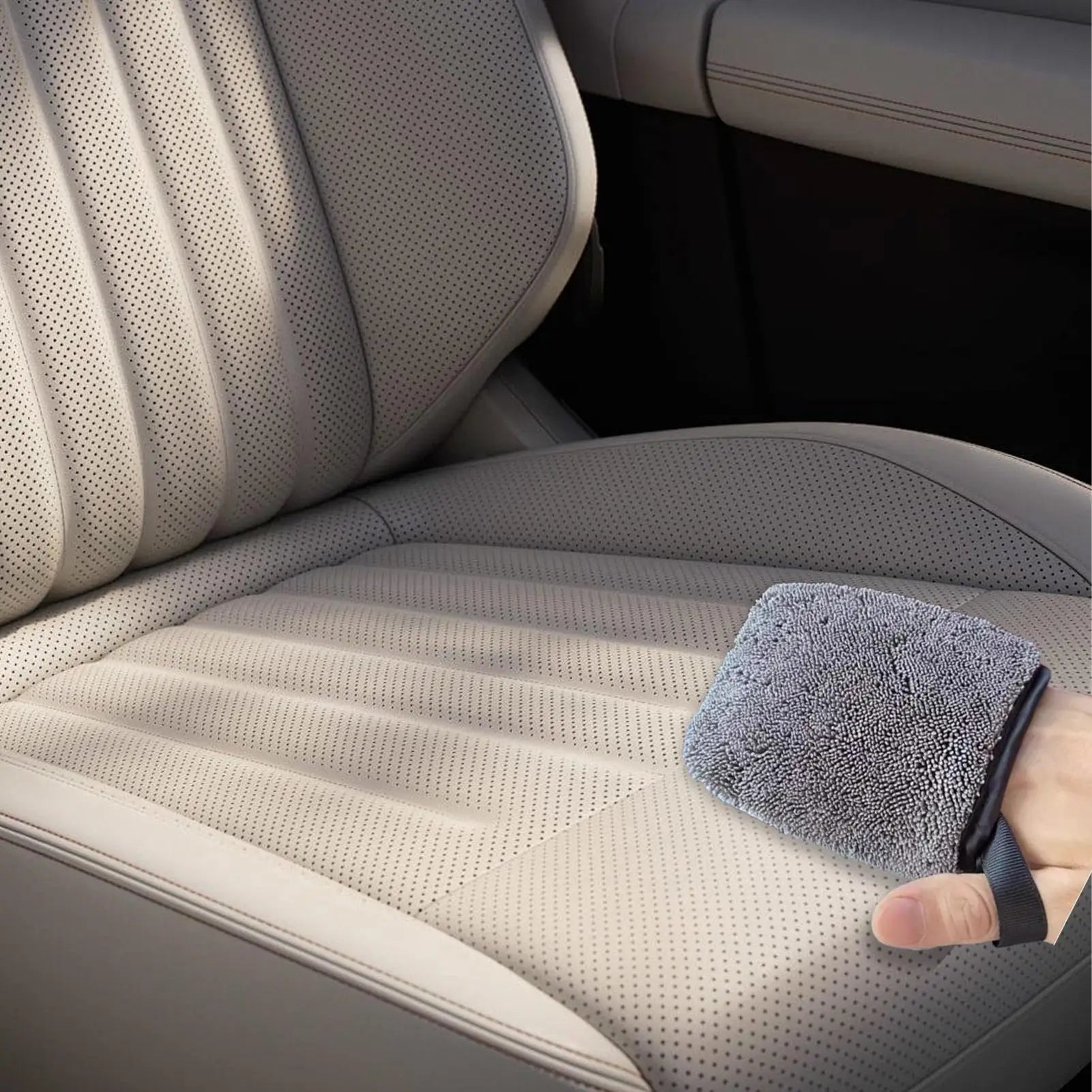 1/2pcs Car Interior Cleaning Mitt Double-Sided Ergonomic Detailing Scrubbing Twist Gloves for Instrument Panel Door Leather Seat