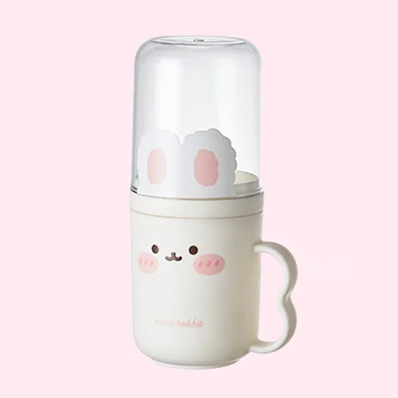 Household & Travel Children's Dental Care Set Cartoon Toothbrush Storage Box with Built-In Mouthwash Cup Portable Style