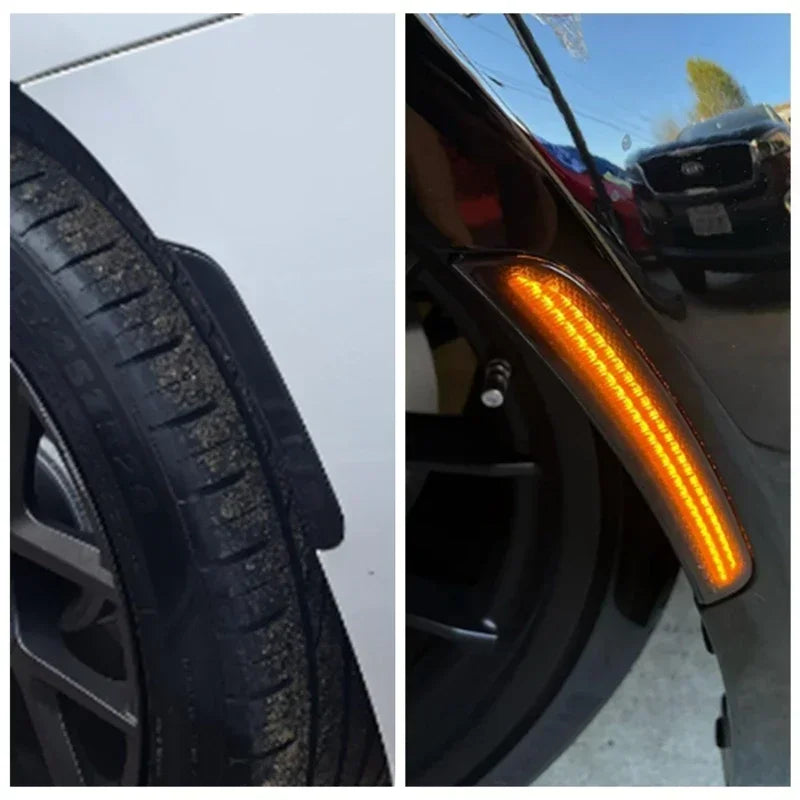 4pcs Smoked Lens Car Front Rear Bumper LED Side Marker Lights for Dodge Charger 2015-2023