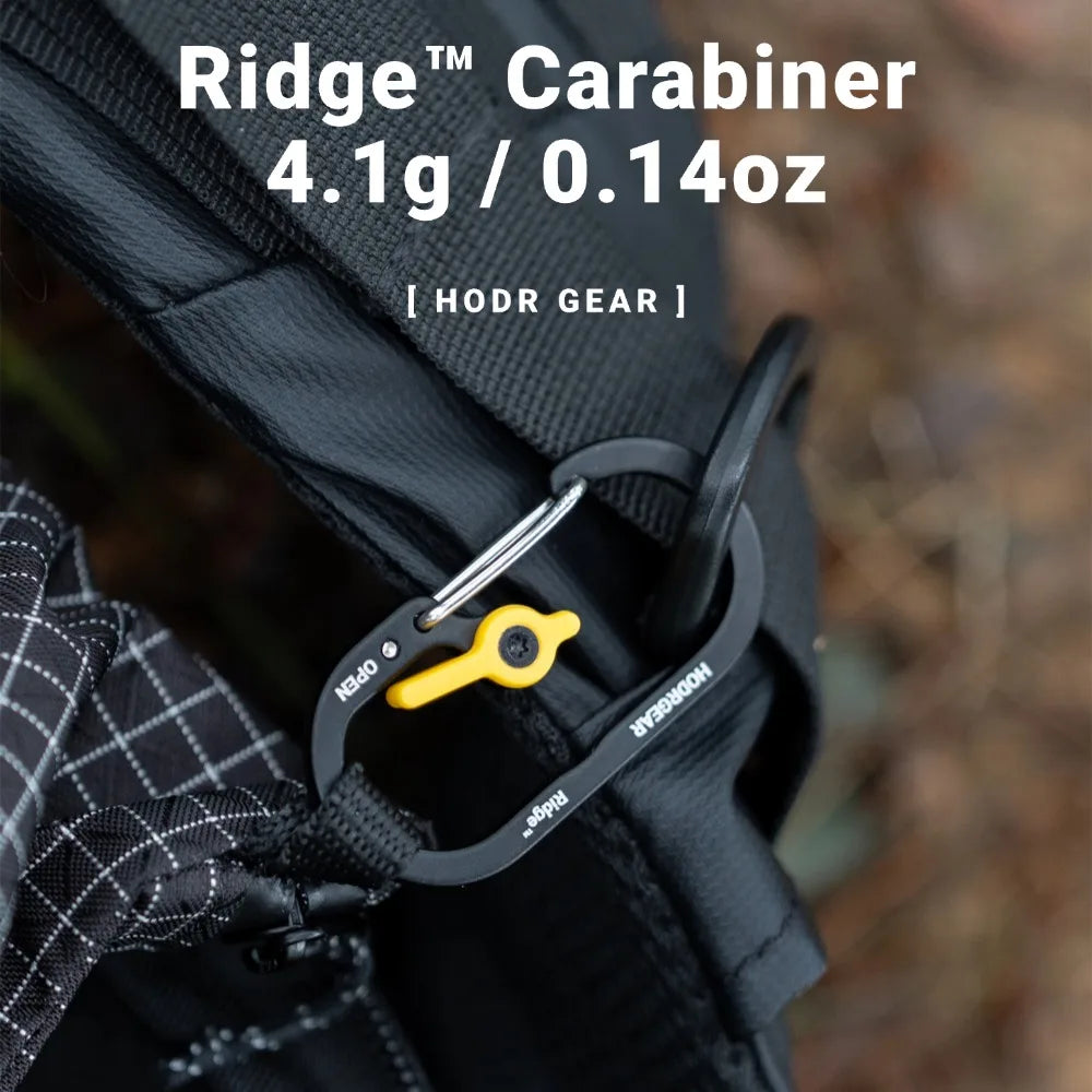 [HODR GEAR] Ridge™ Carabiner Ultralight 4.1g Mini Utility Clip Aluminum Alloy Stainless Steel Gate Quick Open & Secure Lock EDC