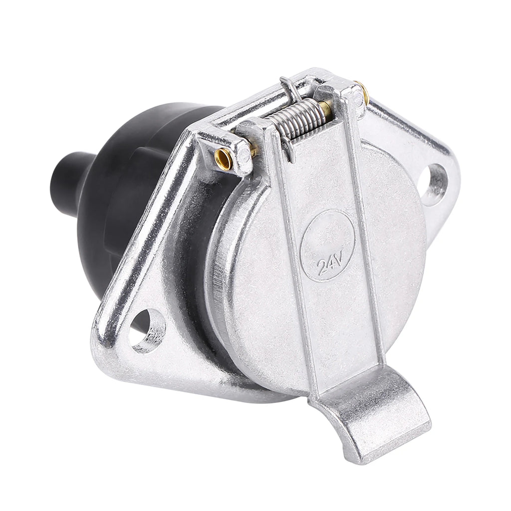 1PC Universal 24V 7 Pin Trailer Plug and Socket Type N Standard Connector Adapter Socket for Heavy Duty Truck Trailer Wiring