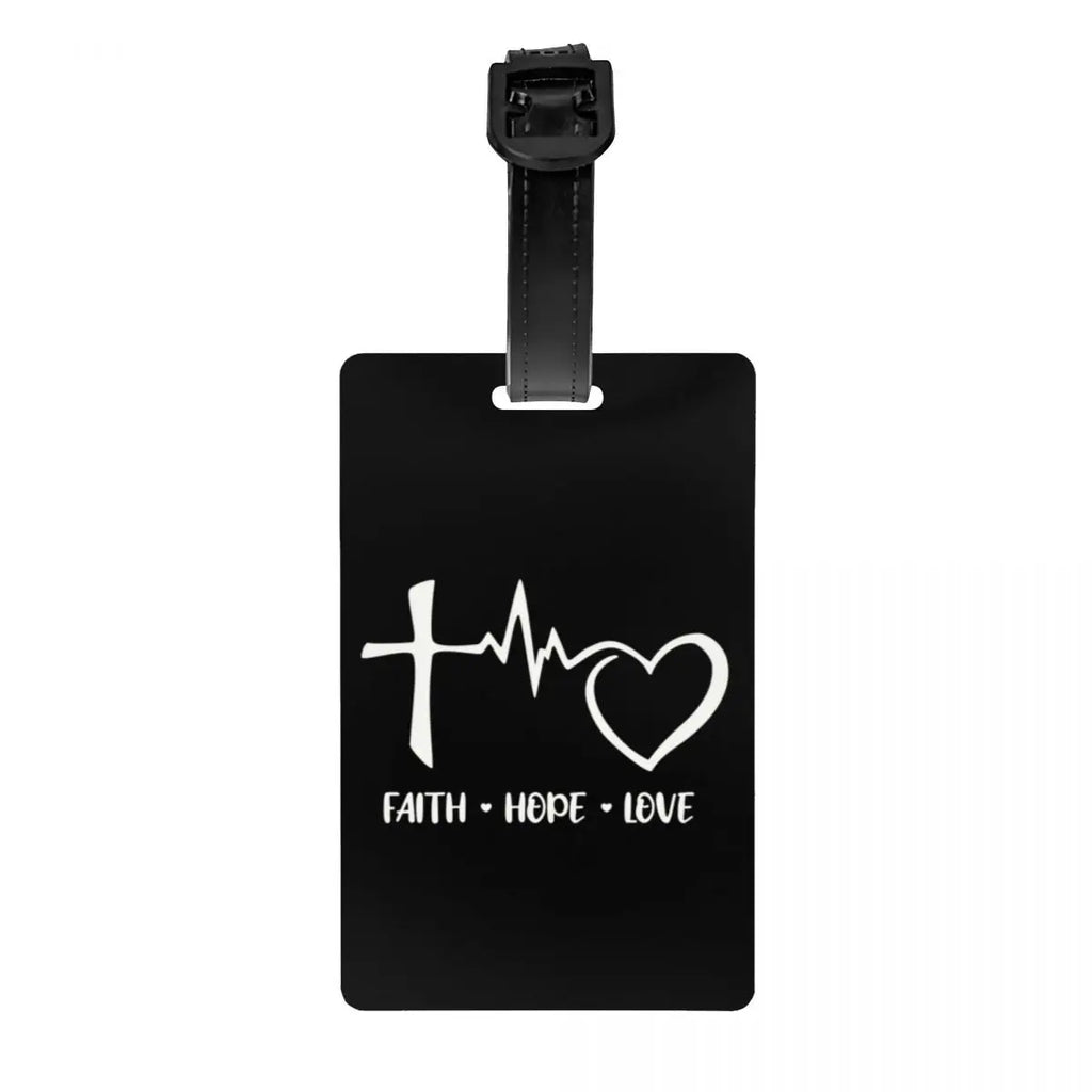 Custom Rock Guitar Heartbeat Luggage Tag With Name Card Music Singer Privacy Cover ID Label for Travel Bag Suitcase