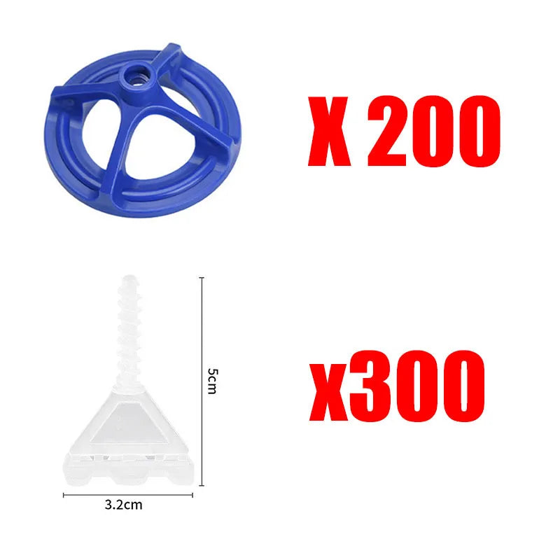 50-600pcs Spiral Ceramic Tile Leveling System Tile Leveler Spacer Baseplates for Tile Laying Wall Floor Fixing Construction Tool