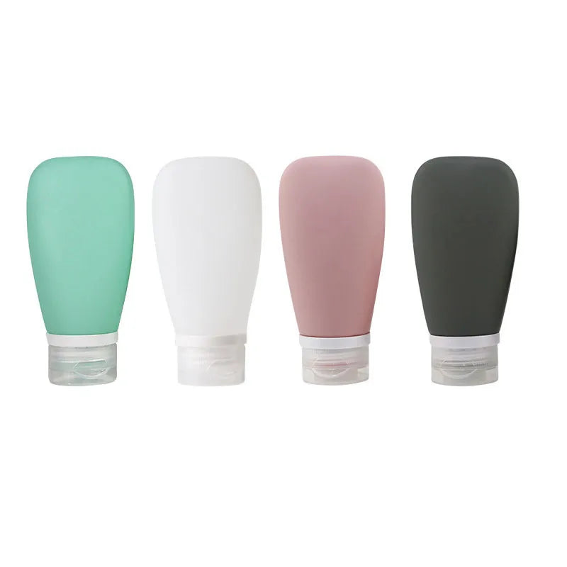 30/60/90ML Silicone Travel Cosmetics Bottles Empty Refillable Liquid Container Shampoo Trip Shower Cream Gel Squeeze Containers