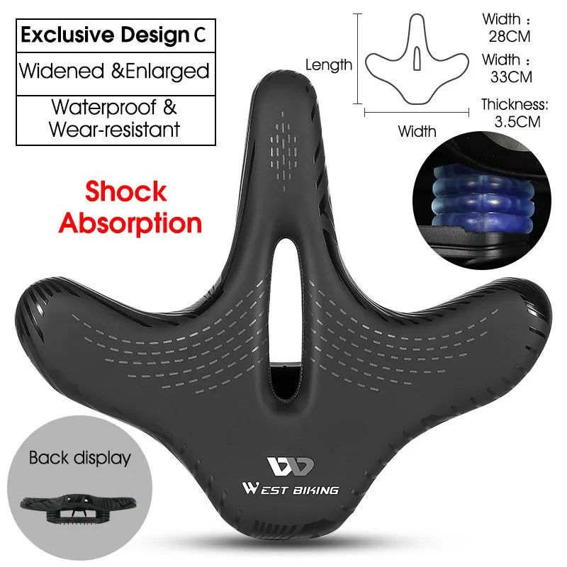 WEST BIKING Bicycle Seat Cushion Comfortable Bicycle Saddle Bike Riding Mountain Bike Big Butt Seat Cushion Bike Parts