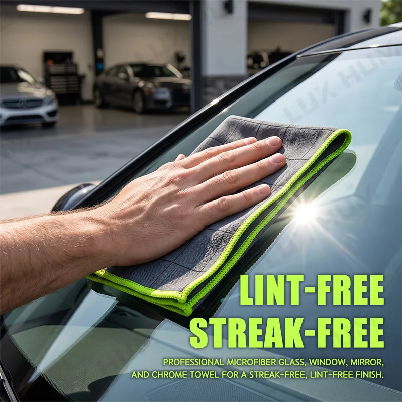 Carbon Fiber Car Cleaning Towel Lint-Free Streak-Free Soft Drying Cloth for Auto Detailing Multifunctional Window Glass Wash Rag