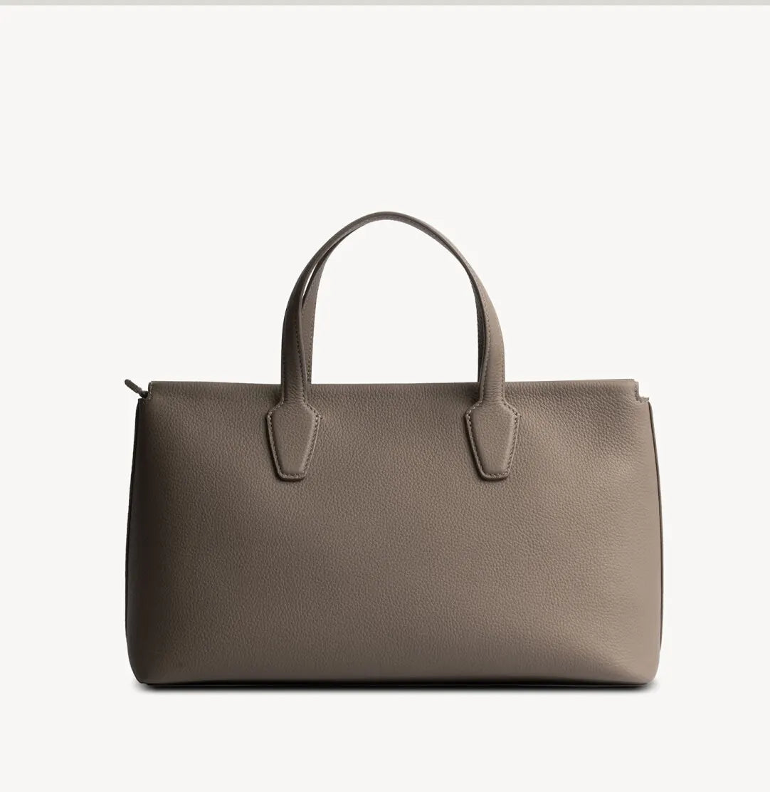 The Row Marcel Luxury Leather Briefcase, Minimalist Handbag with Premium Texture & Elegant High-End Look