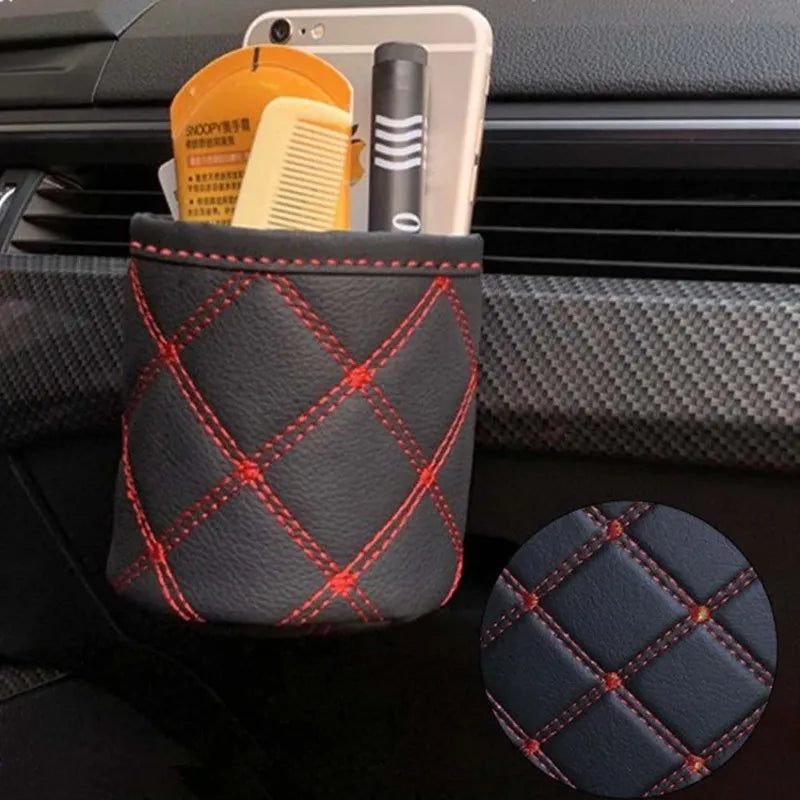 Car Outlet Air Vent Clip Storage Organizer Phone Holder Trash Box Sunglasses Storage Bags Multifunctional Hanging Accessories
