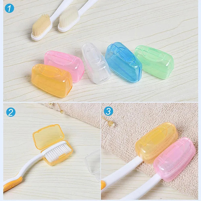 Toothbrush Case Set Portable Toothbrush Head Covers Toothbrush Protective Case Kit for Travel Outdoor Camping Hiking Vacation