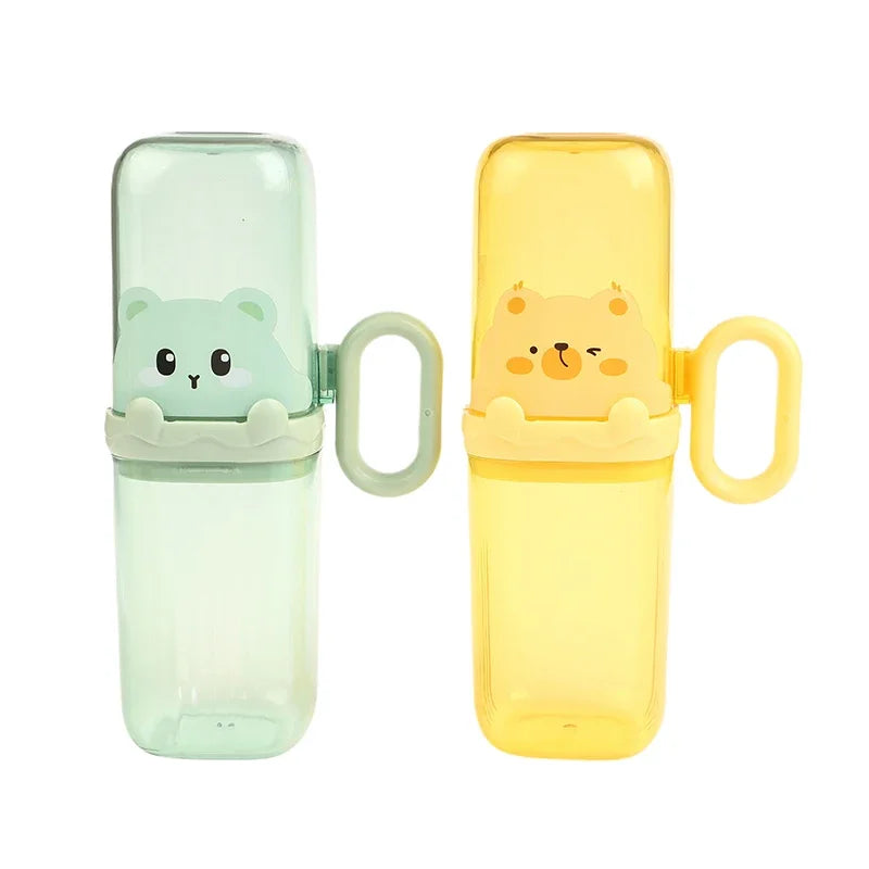 Cartoon Cup Lid Integrated Toothbrush Box Travel Portable Elephant Toothpaste Toothbrush Holder Student Dormitory Holder