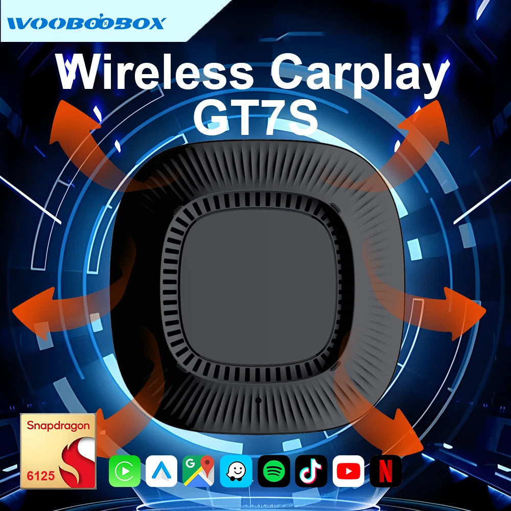 Wooboobox Wireless Ai Smart Box CarPlay Android Auto Adapter Play USB WIFI  For Youtube Netflix TikTok Universal Mazda GT7S