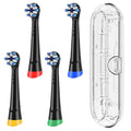 Clear Toothbrush Travel Case and 4 Pcs Replacement Brush Heads Compatible with Oral B iO 2 3 4 5 6 7 8 9 10 Electric Toothbrush