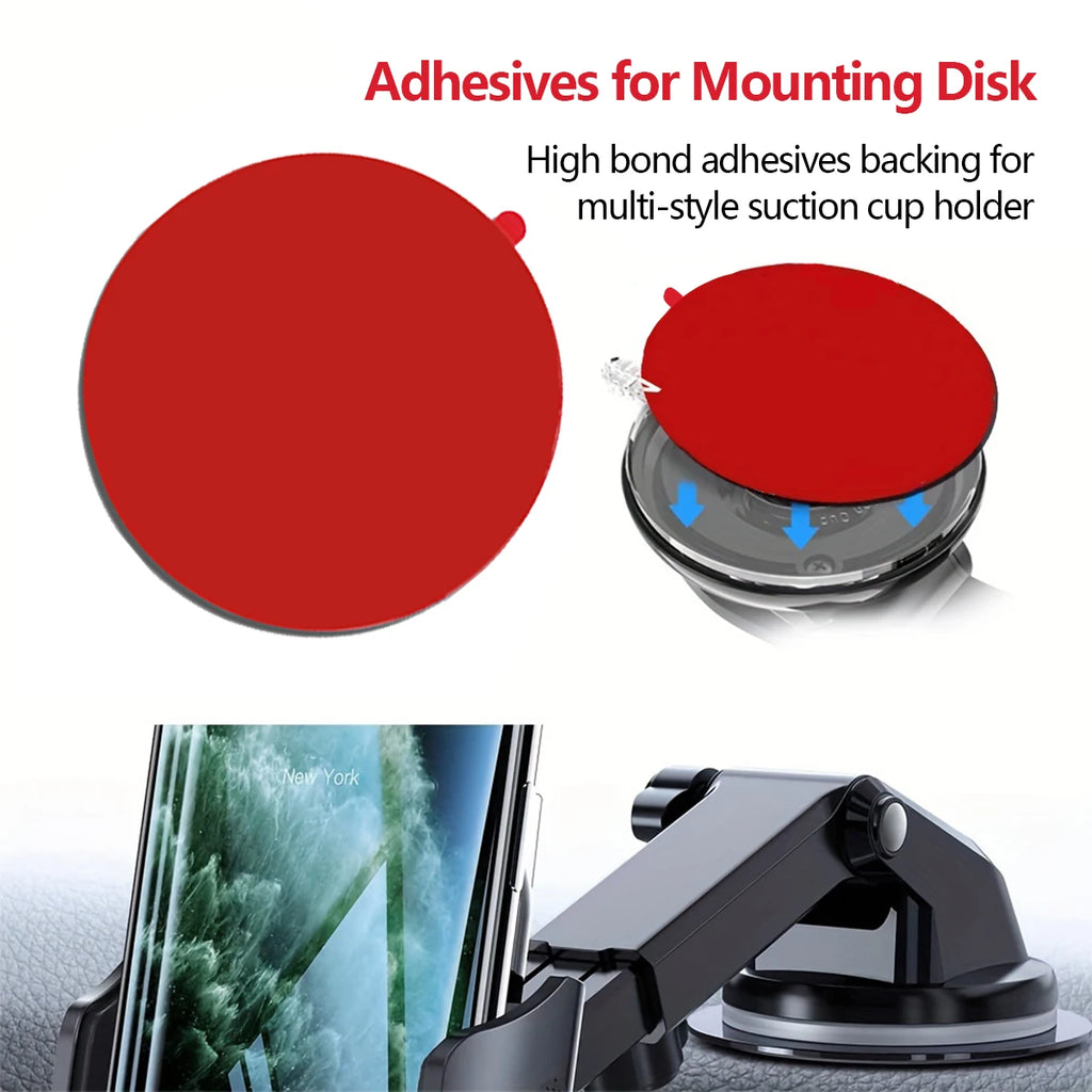 Extra Strong Sticky Adhesive Sticker Pads for Car Dashboard Suction Cup Mounts, Durable Mounting Double-Sided Circle Tape