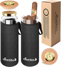 Cigar Case Humidor Gift Box Cigars Jar Humidifiers, Travel Cigar Tube for 4 to 5 Cigars