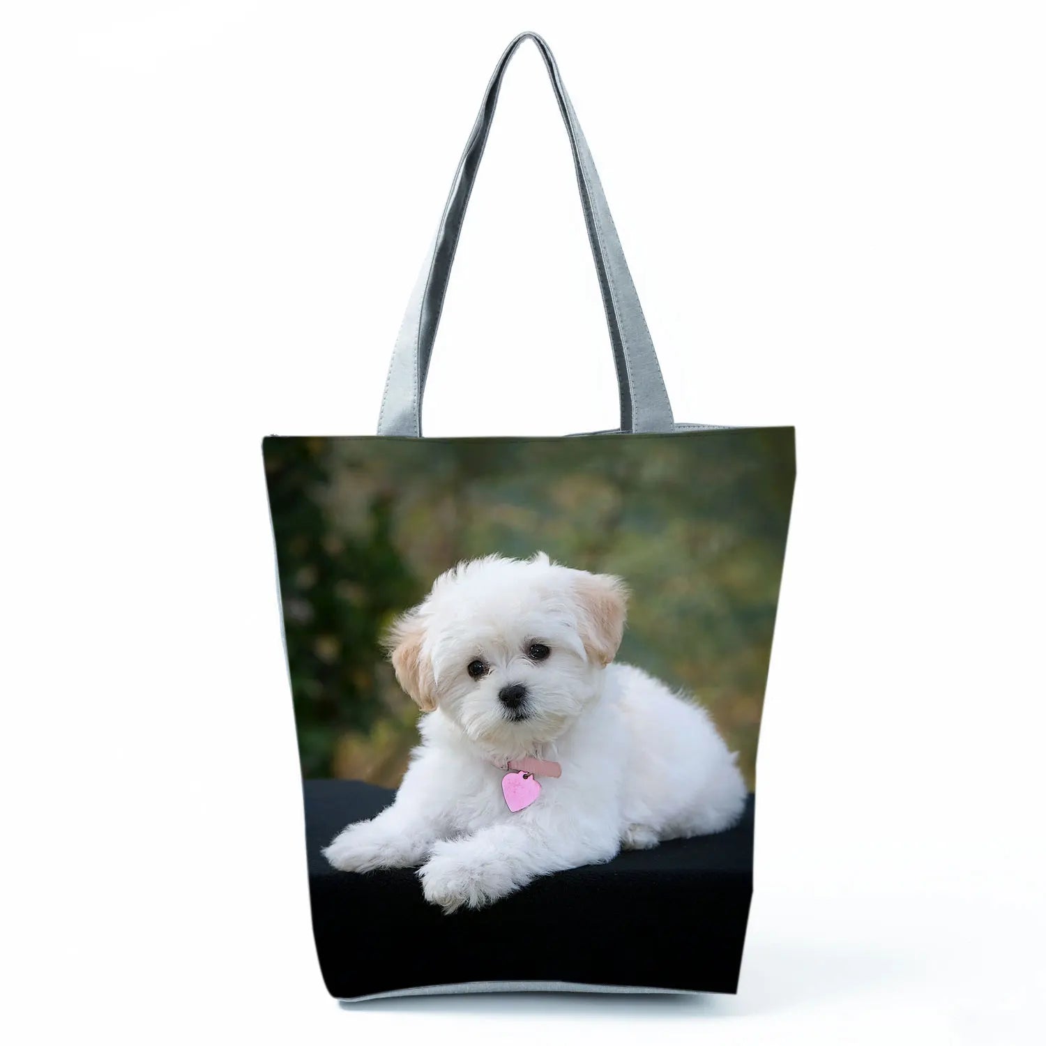 Cute Maltese Dogs Print Handbags Casual Women Shopping Bag Large Capacity Foldable Shoulder Bags Eco Reusable Travel Beach Totes