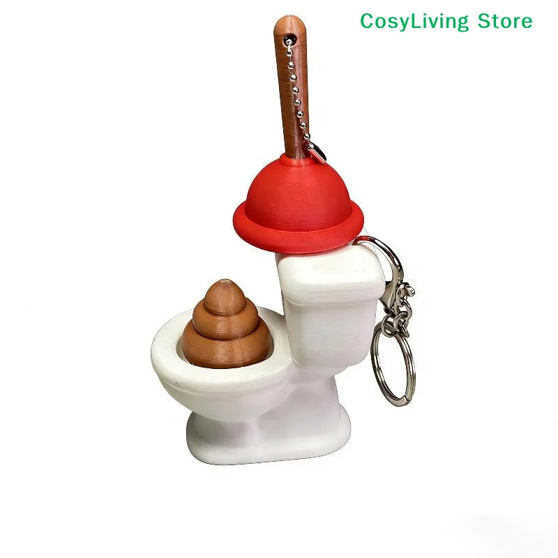 [CL]1/2Pcs Calming Keychain Keys Finger Button Party Gift Toilet Poop Hanging Fingertip Clicker Anti-stress Decompression Toys