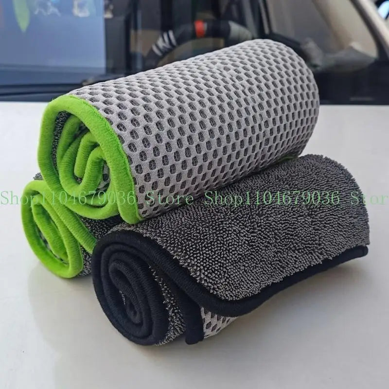 652F Multipurpose Microfiber Car Towel Double Side with Mesh Texture For Interior Exterior Surfaces And Dust Trapping