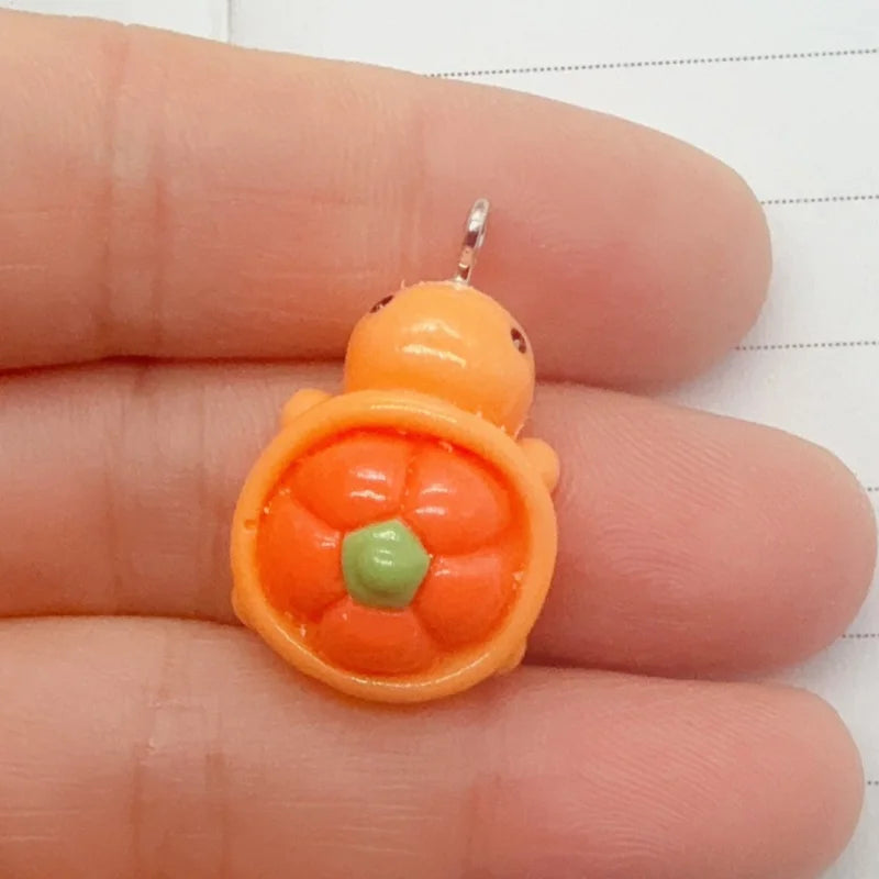 10pcs resin creative fruit turtle animal jewelry pendant DIY earrings keychain accessories