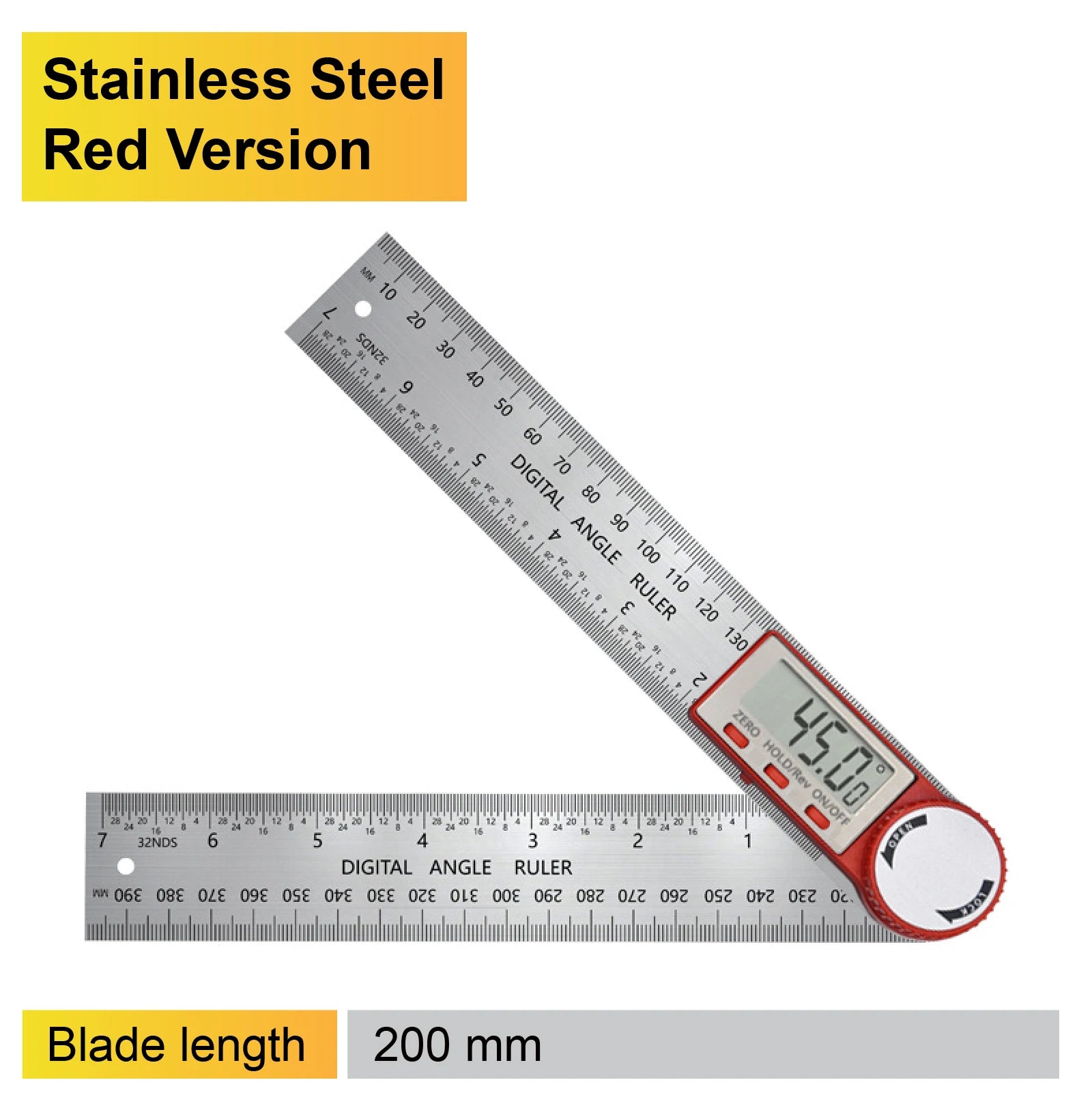 Digital Angle Finder LCD Digital Protractor 360 Degree Angle Gauge Electronic Inclinometer 7 Inch 200mm Precision Angle Tool