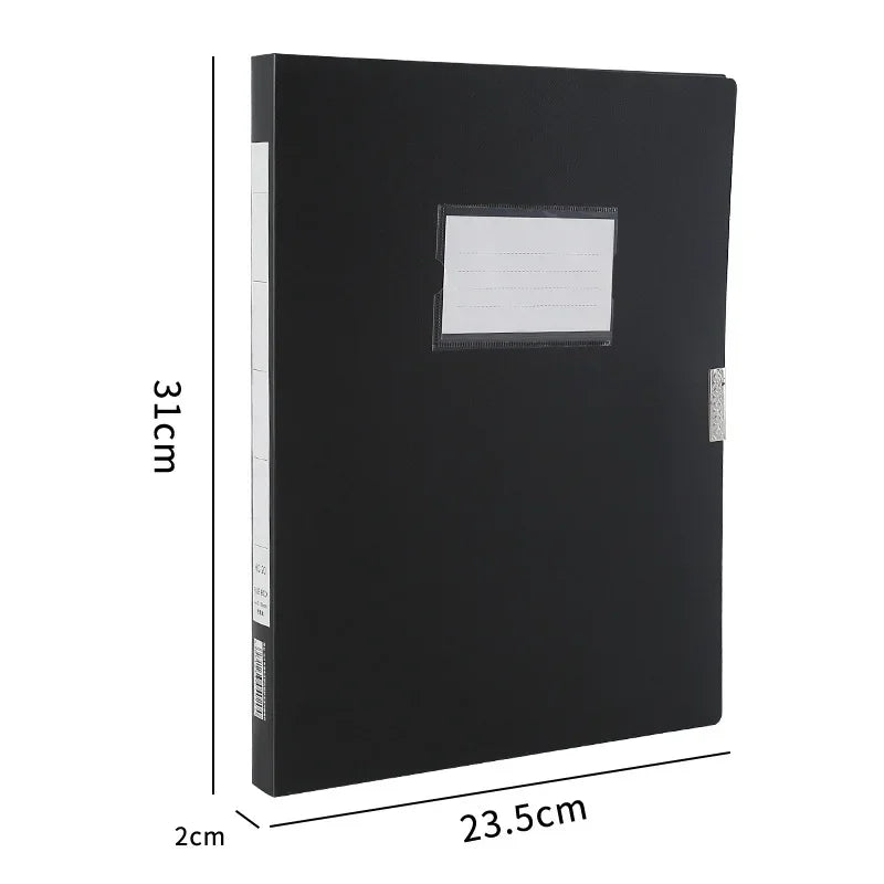 A4 Storage File Box Plastic Archives Case with Lid 3in Thick Folded Folder Organizer Document Storage Box Blue 1 Pack (75mm)