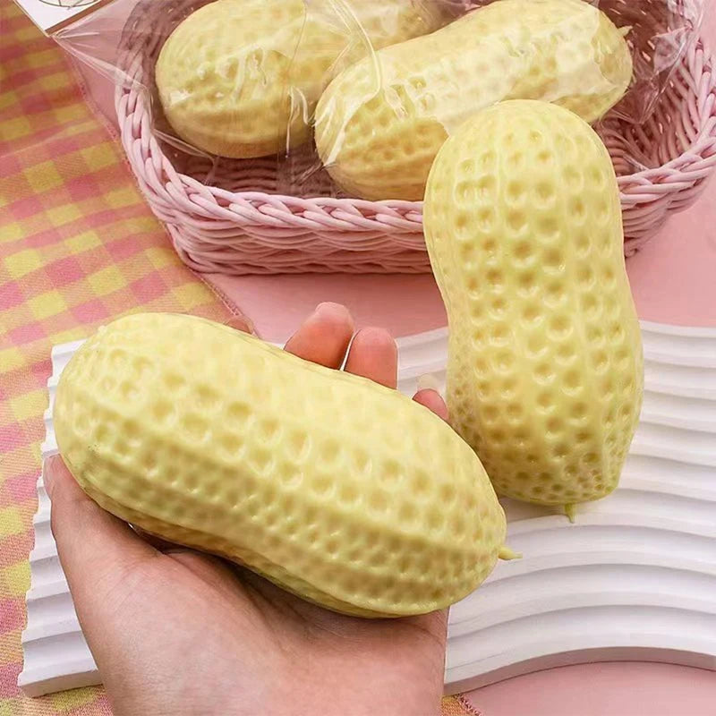 11CM Peanut Stress Ball Crunchy Squeeze Ball Squishy Toy Buttery-Soft Feel Fidget Toy ASMR Sensory Anti Stress Toys Slow Rebound