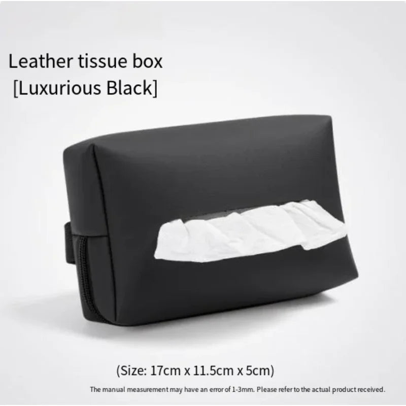 Car interior tissue box car armrest box tissue box car interior bag drawstring paper bag napkins minimalist car rear seat back