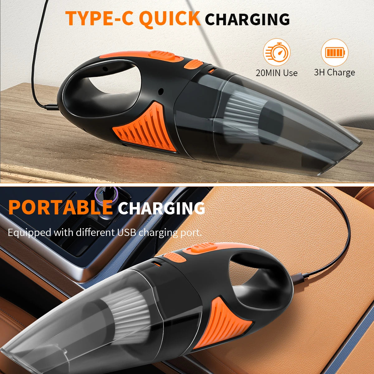 Rechargeable Cordless Wireless Handheld Portable Car Vacuum Cleaner Home and Car Dual Purpose Small Mini Handheld Vacuum Cleaner