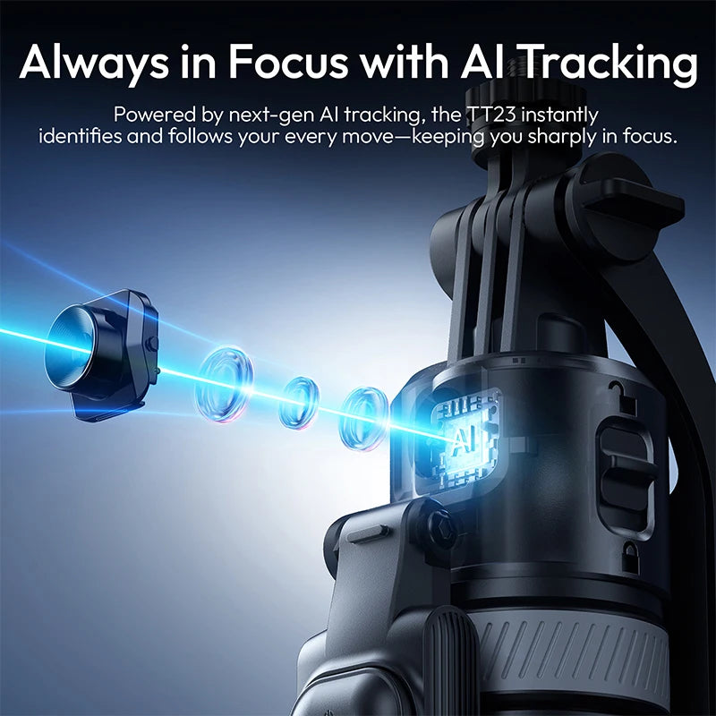 Ulanzi TT23M Magnetic Auto-Tracking Selfie Stick Tripod Smart Face Tracking Selfie Stick Ground Tripod for Outdoor Travel Vlog