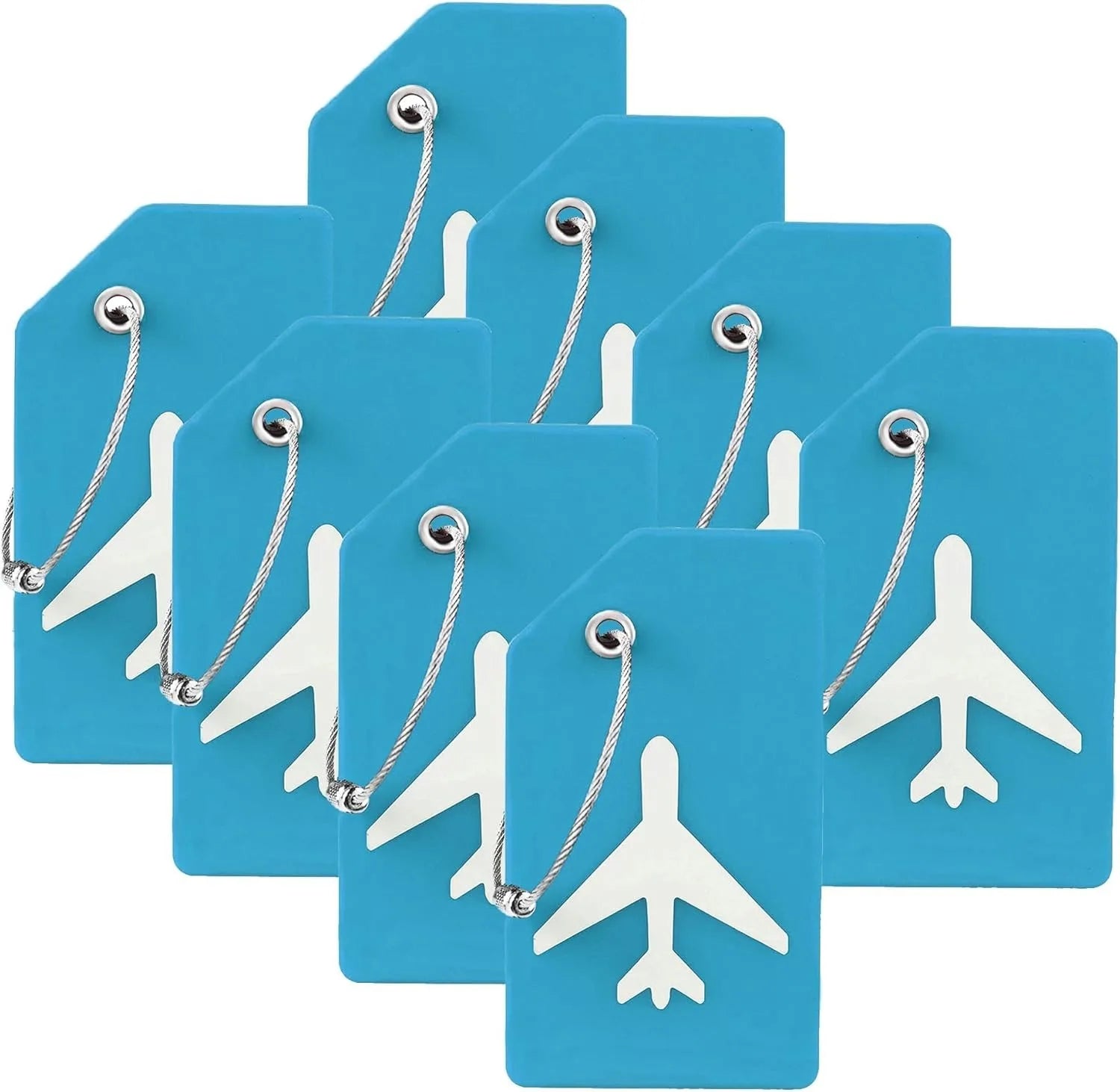 8PCS Women Men Travel Accessories Silicon Luggage Tags Suitcase ID Name Address Holder Baggage Tag Unisex Airplane Labels