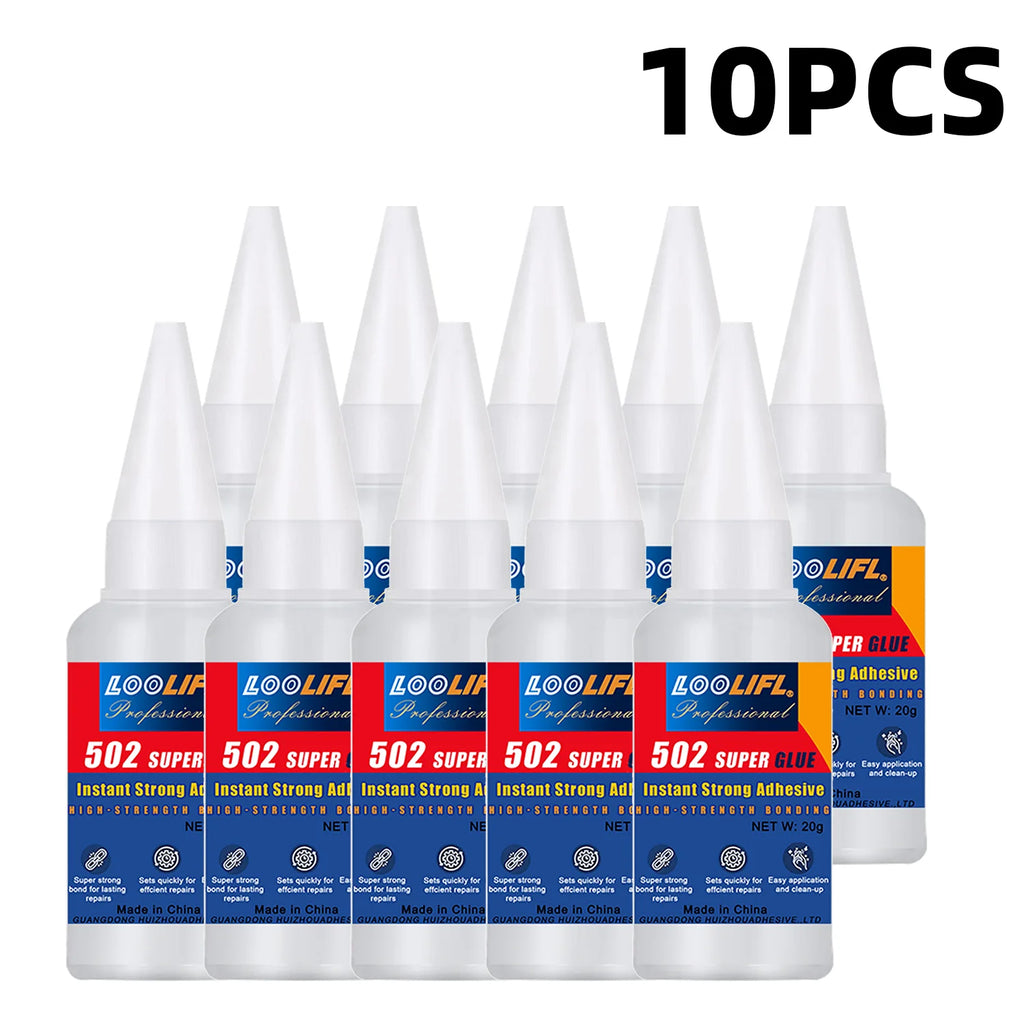 Loolifl Super Glue 1-25 Pieces 502 Strong Instant-Dry Cyanoacrylate Glue for Leather, Rubber, Wood, Metal, Strong Adhesive Liquid Tool Glue, Stable