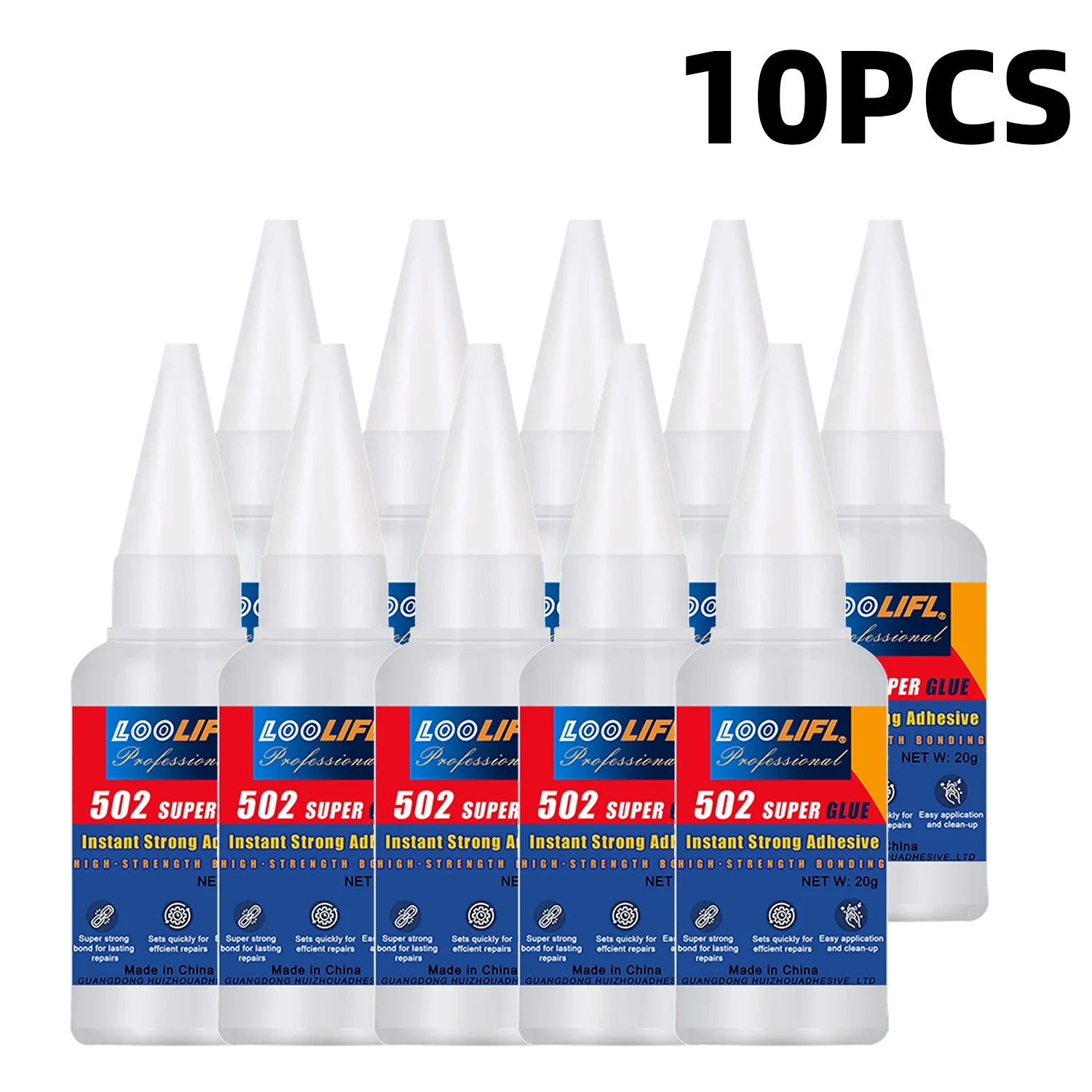 Loolifl Super Glue 1-25 Pieces 502 Strong Instant-Dry Cyanoacrylate Glue for Leather, Rubber, Wood, Metal, Strong Adhesive Liquid Tool Glue, Stable