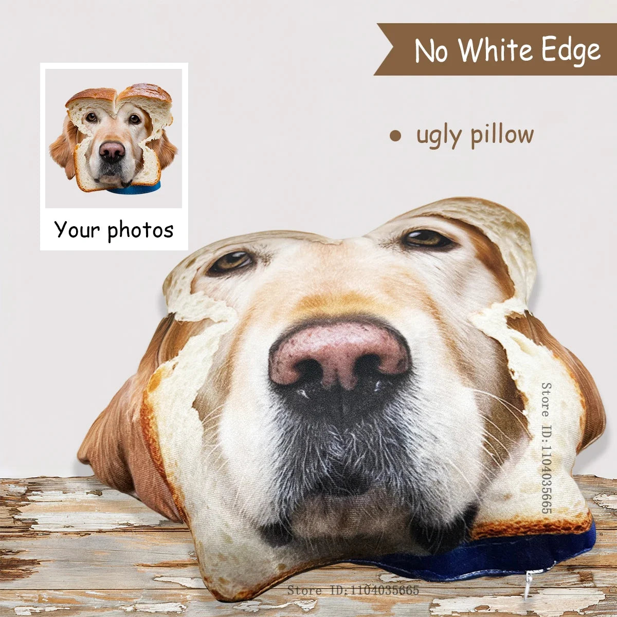 IHX Personalized 3D Animals Photo Pillow,Custom Dog/Cat Pillows,Pet Lover Memorial Cushion,Creative Gift Sofa Throw Pillow