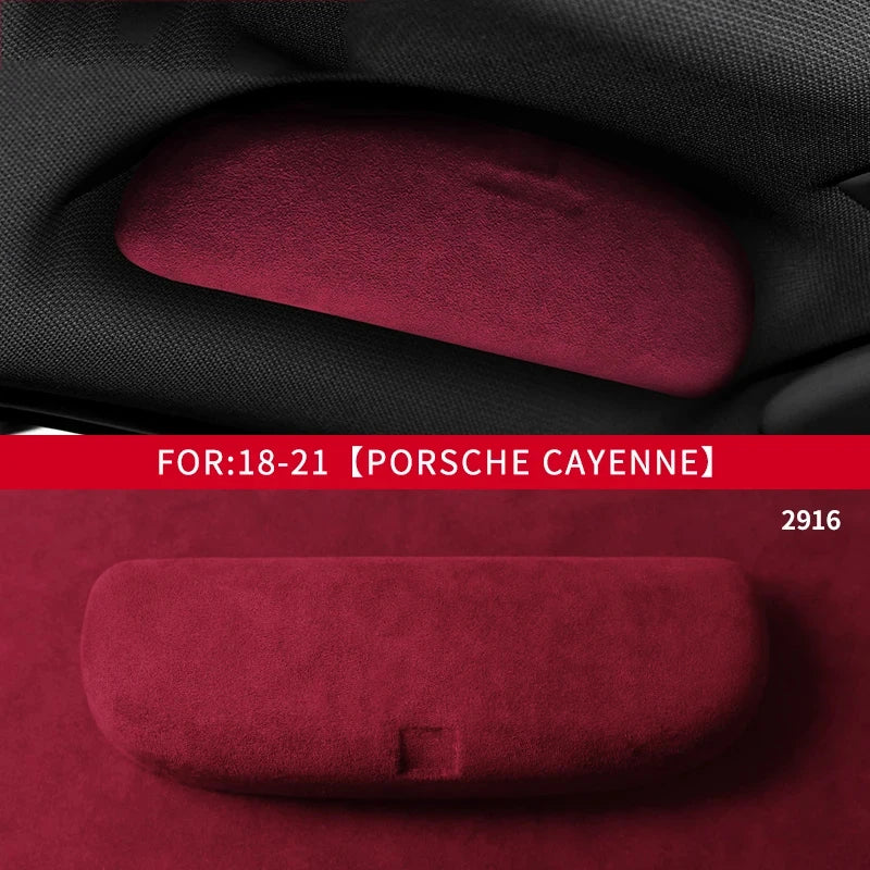 Super Suede Car Interior Refitted Roof Handle Glasses Case Sunglasses Box Storage Organizer For Porsche Palamera Cayenne Macan