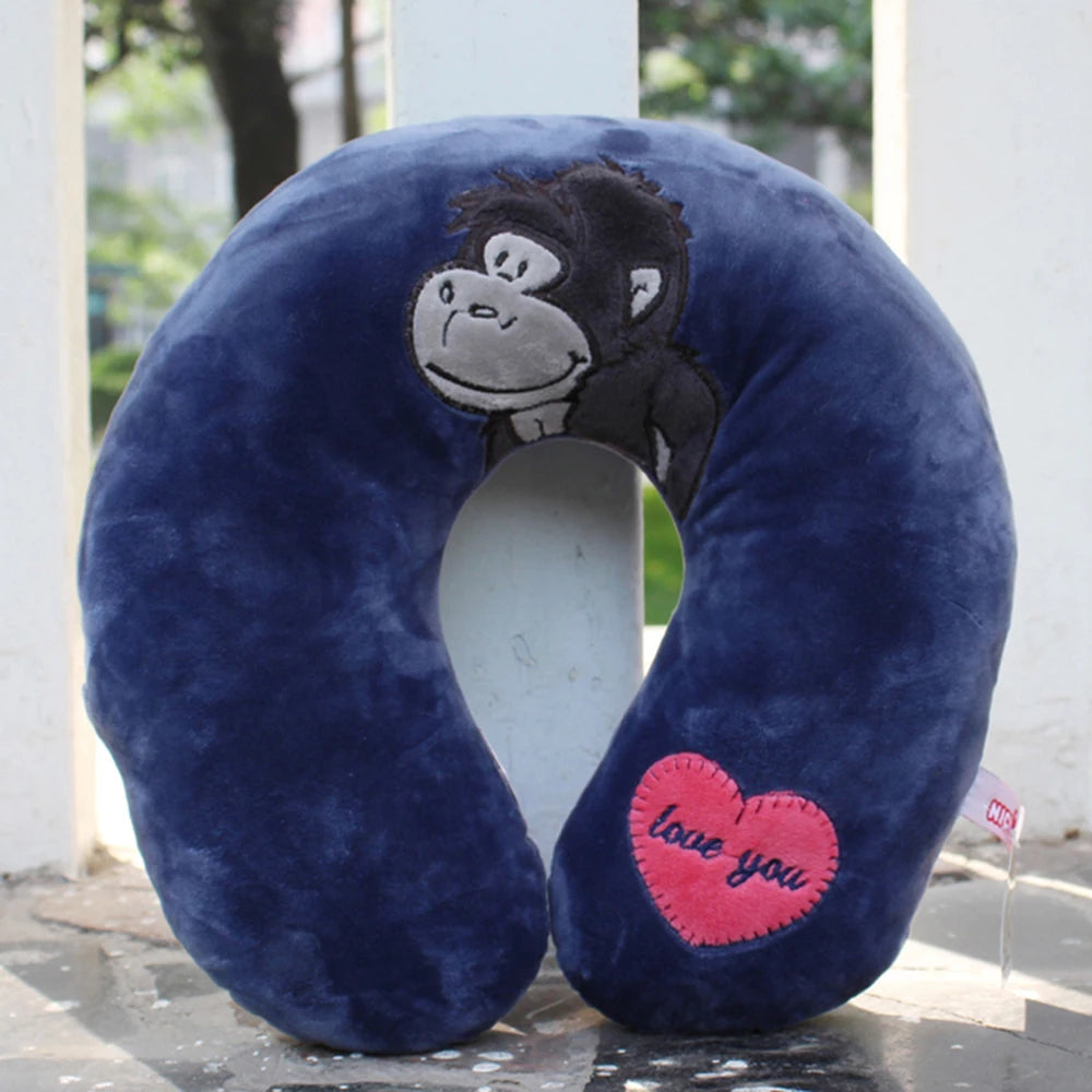 Pink Pig U-Shaped Travel Pillow Animal Plush Pillows,Body Rest Cushion Neck Pillow for Car Travel Neck Support Cushion