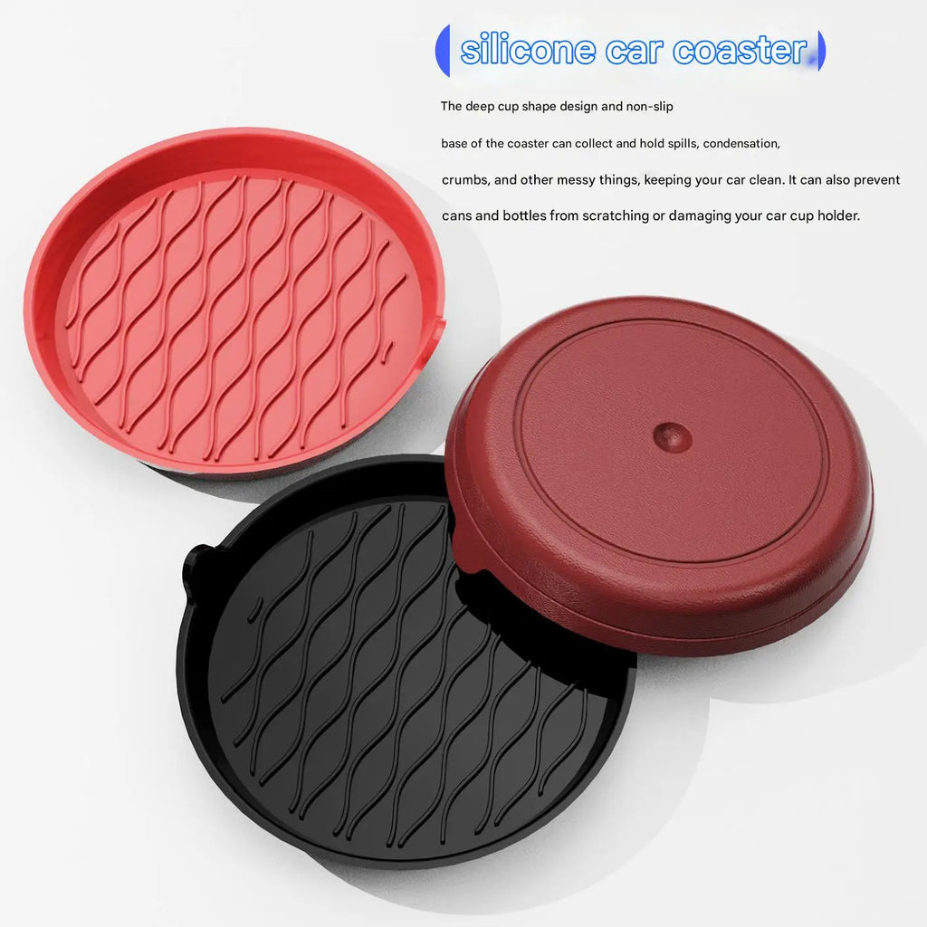 Car Silicone Cup Holder, Universal Round Car Interior Storage Compartment Anti-Slip Mat