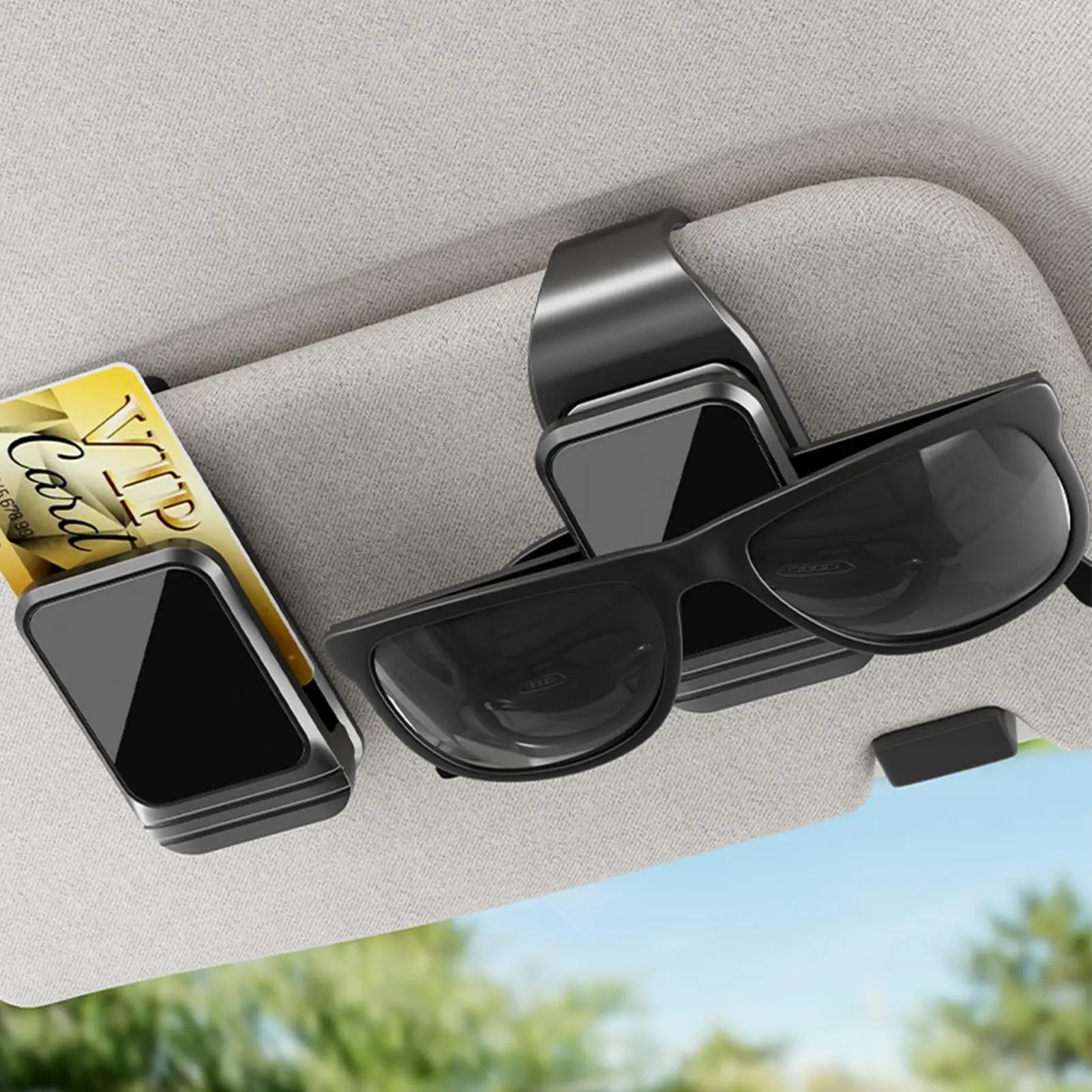 Sunglass Holder for Car Non-Slip Tight Fit Organizer Visor Clip Ticket Card for Sedan Truck SUV RV Commuting Travel Road Trip
