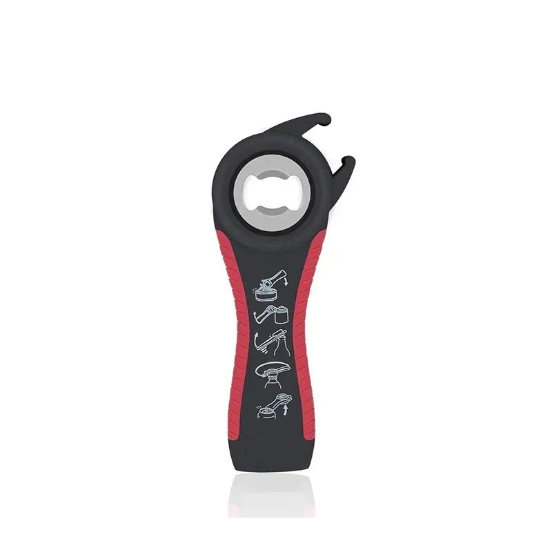 5-in-1 Jar Opener Multifunctional Non-slip Can Opener Bottle Opener Kit with Silicone Handle Kitchen Accessories Kitchen Gadgets