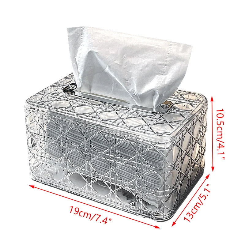 New Rattan Pattern Tissue Box Living Room Paper Box Desktop Tissue Box Car Tissue Box Toilet Tissue Box