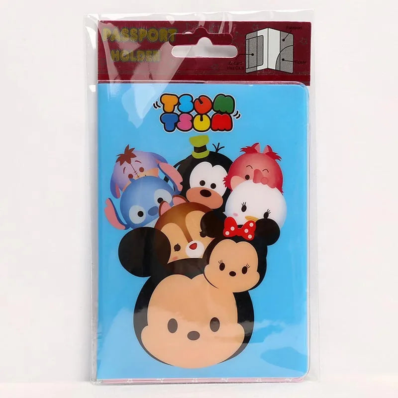 3 Colors Disney Mikey Minnie Passport Holder PVC Leather Travel Passport Cover Case Card ID Holders 14cm*9.6cm