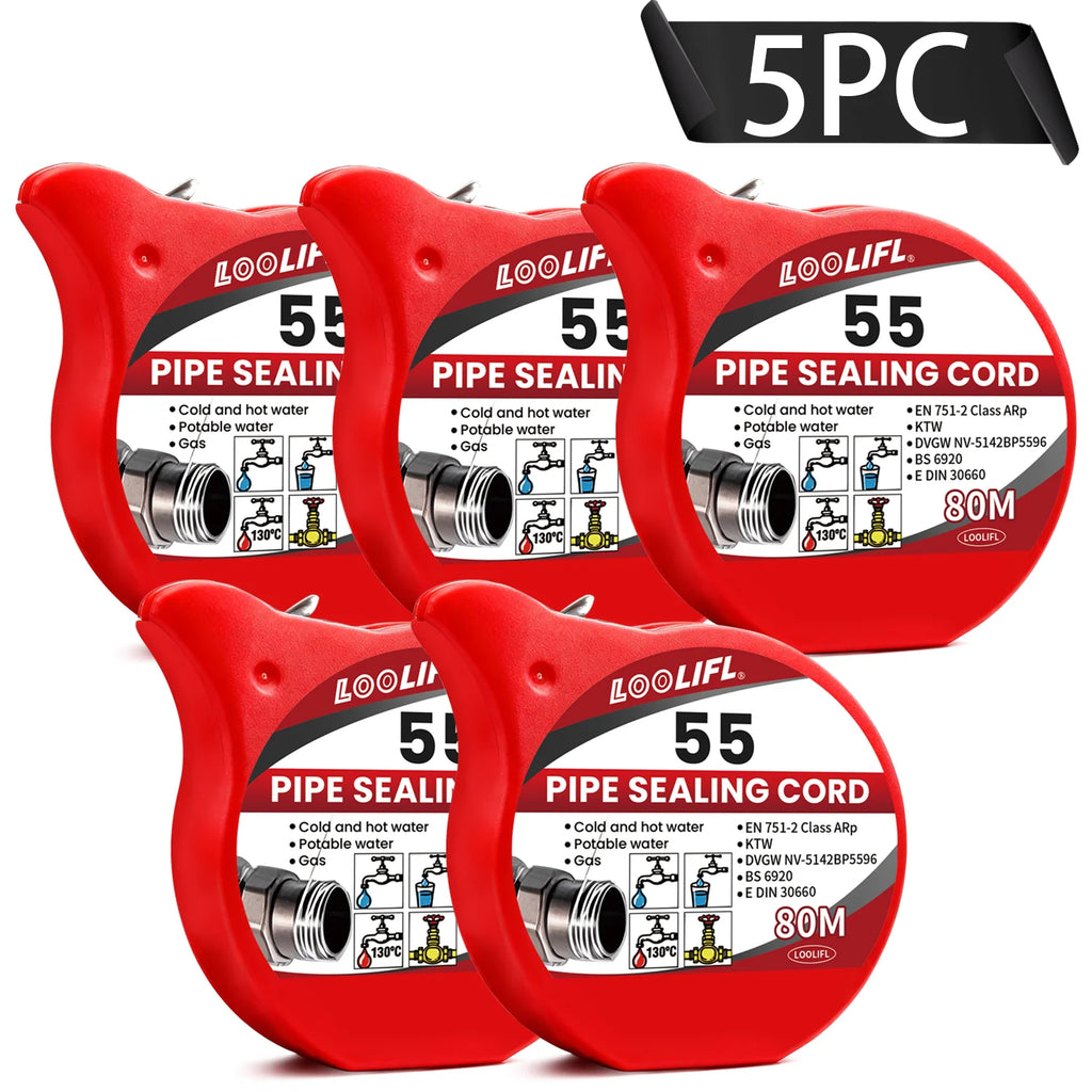 LOOLIFL 55Professional Pipe Sealing Cord Thread Seal Tape Alternative for Hot/Cold Water,Gas Pipeline Plumbing Sealing Solution
