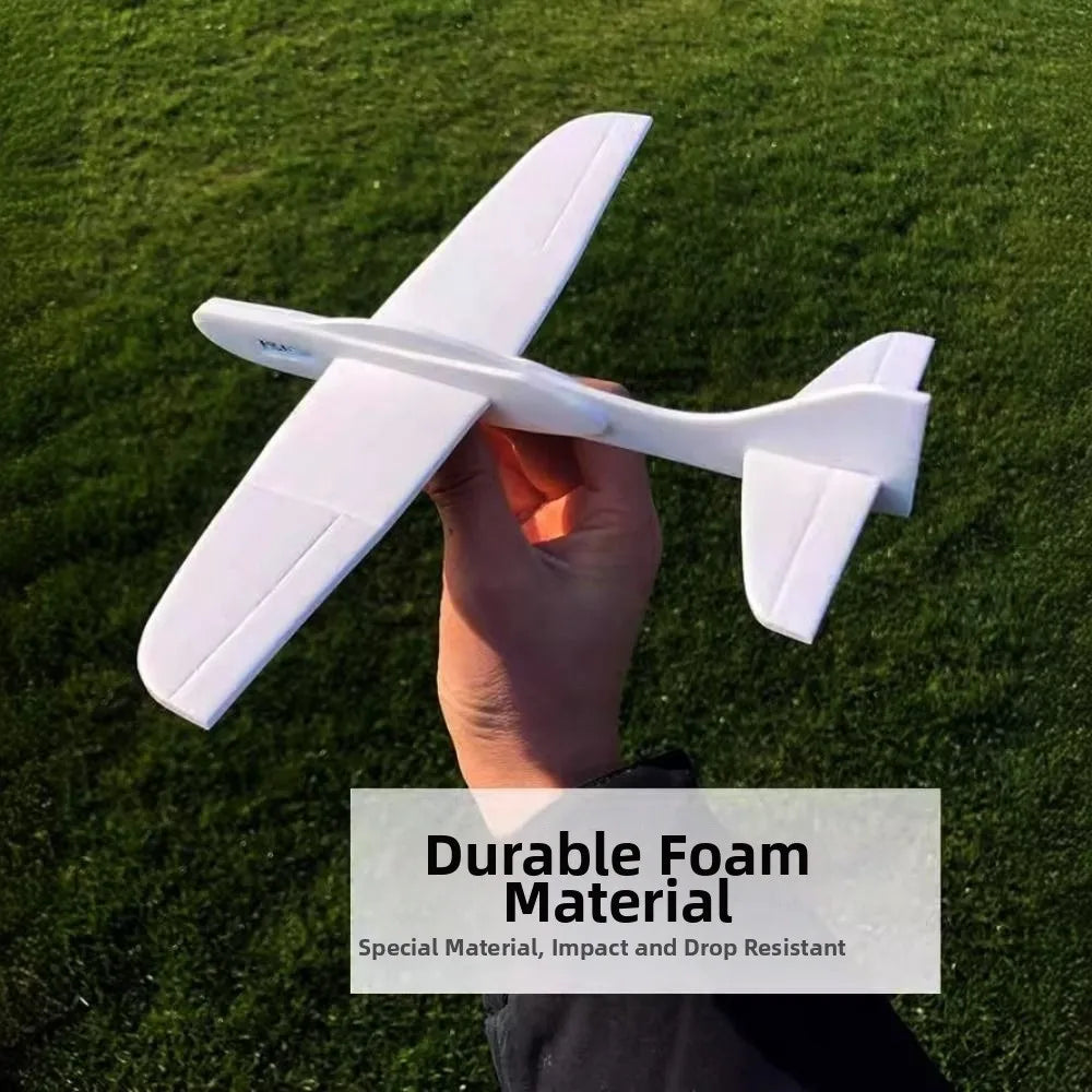 Lightweight Airplane Glider Model Plastic DIY Outdoor Flying Throwing Plane White Blank Foam Board Unfinished Biplane